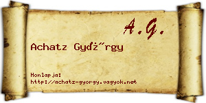 Achatz György névjegykártya