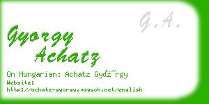 gyorgy achatz business card